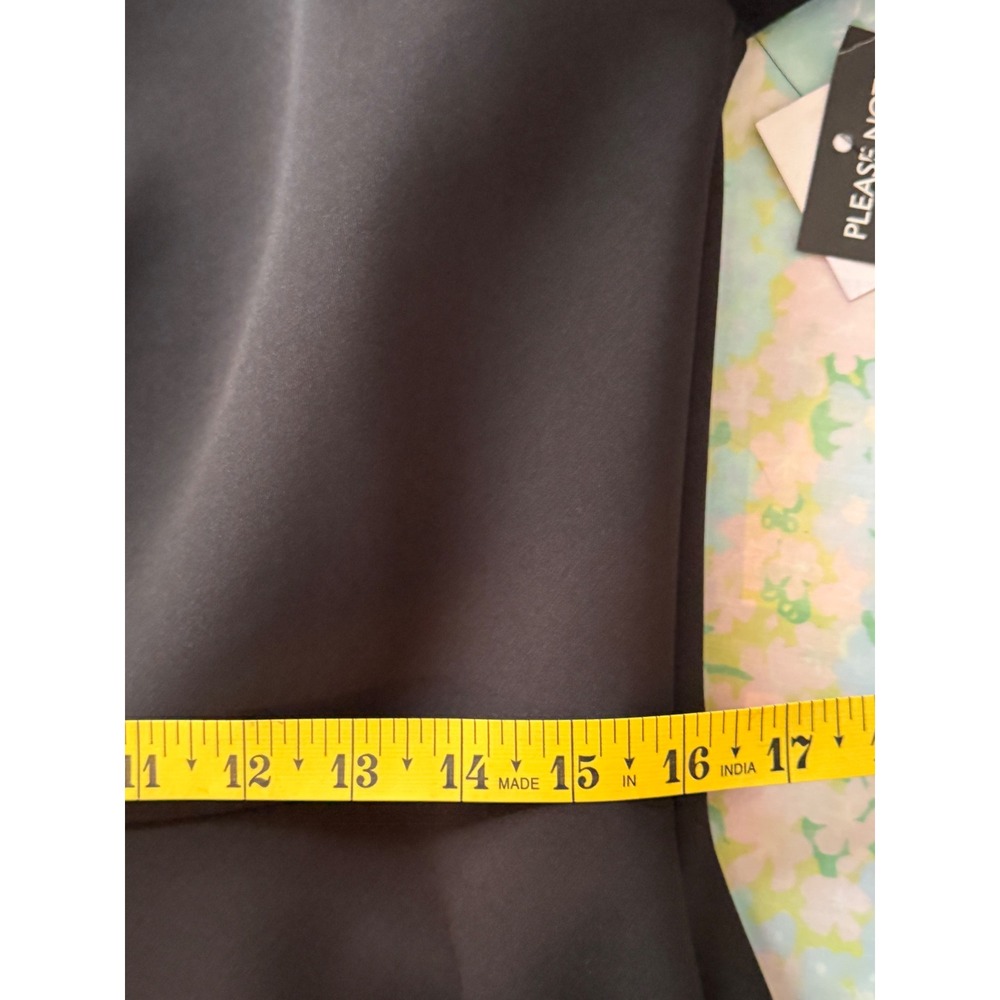 NWT Saloni | Drop-Shoulder Midi Dress US12 Black Crossover Bodice A-Line - Picture 9 of 11